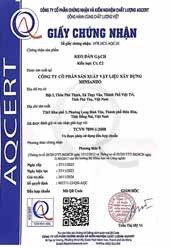 Chứng nhận hợp chuẩn keo dán gạch